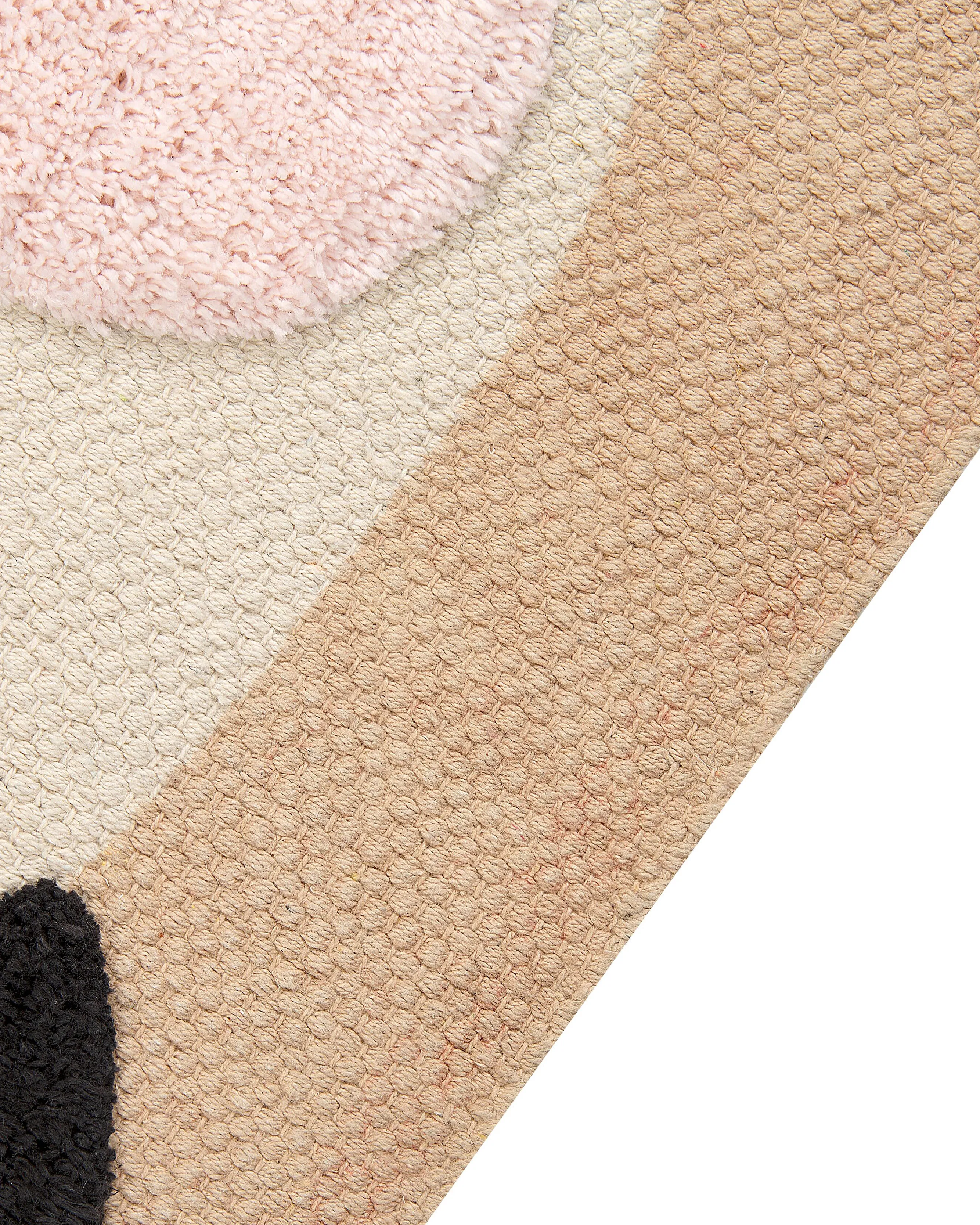 Kindervloerkleed BUNAN Beige 80 x 150 cm Katoen