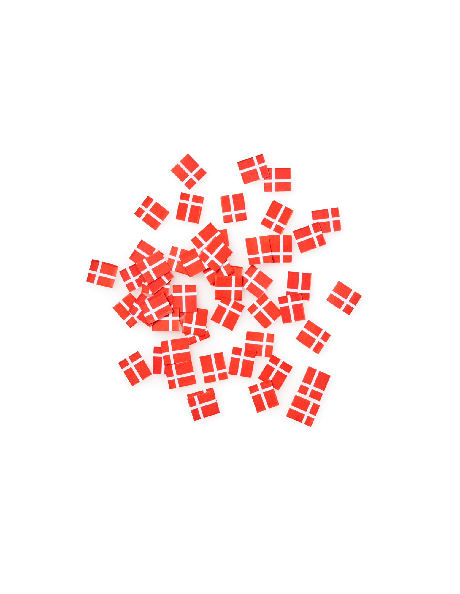 Strøflag med Dannebrog | Papir. 15 g. | Red, White