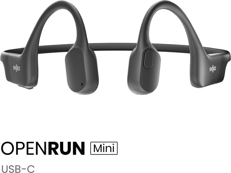 Shokz Bone Conduction Kopfhörer OpenRun Mini Schwarz Kompakte Knochenschall-Sport-Kopfhörer