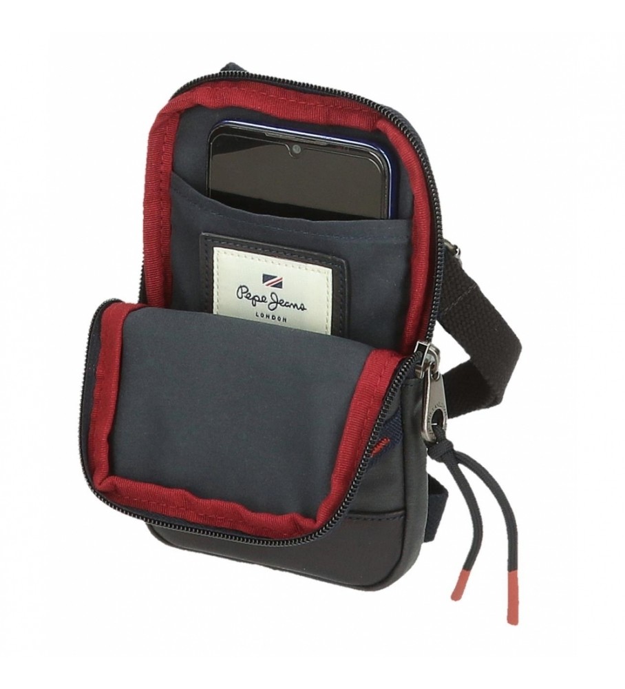 Bolsa de ombro para celular Pepe Jeans Hackney cinza