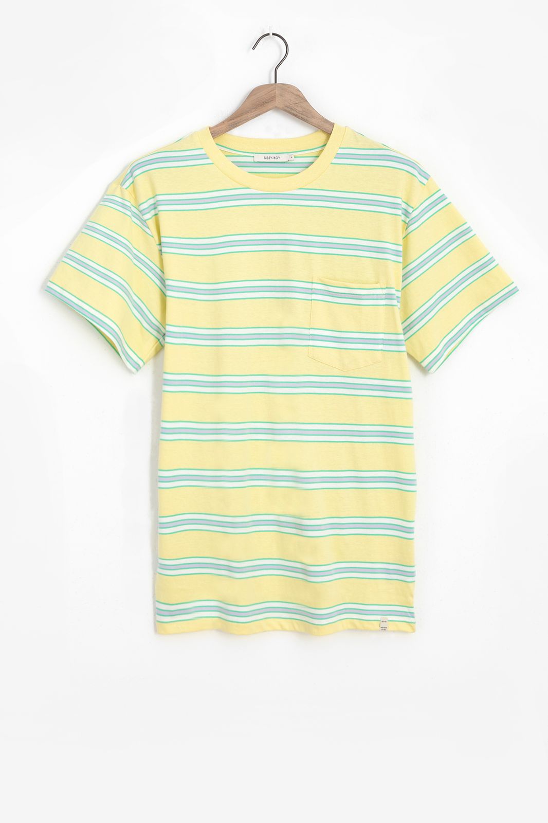 Lichtgeel gestreept T-shirt