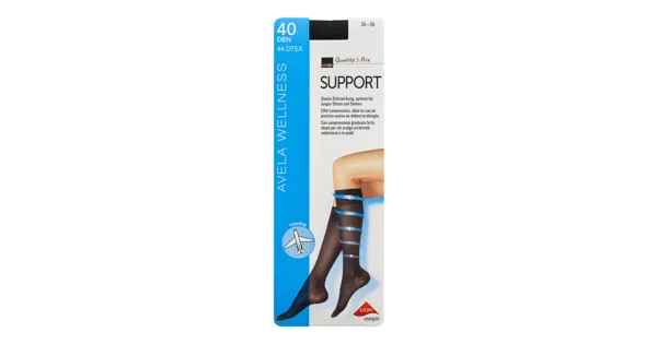 Avela Kniestrumpf Support Noir 35 - 38