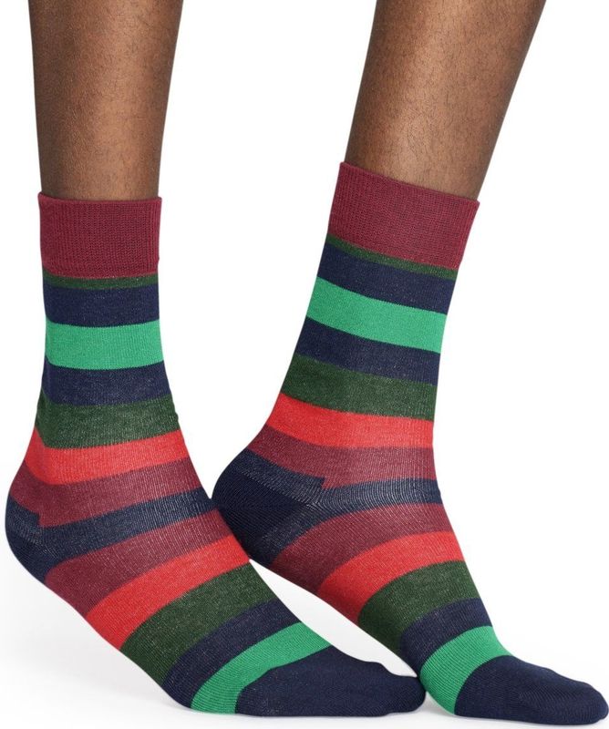 Happy Socks - Stripe - Sokken - Groen/Rood/Blauw