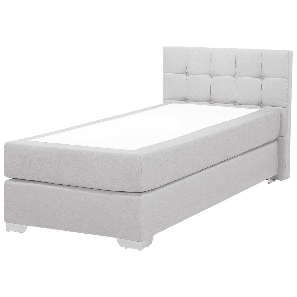 Beliani Lit Boxspring ADMIRAL 90x200 cm - Gris clair
