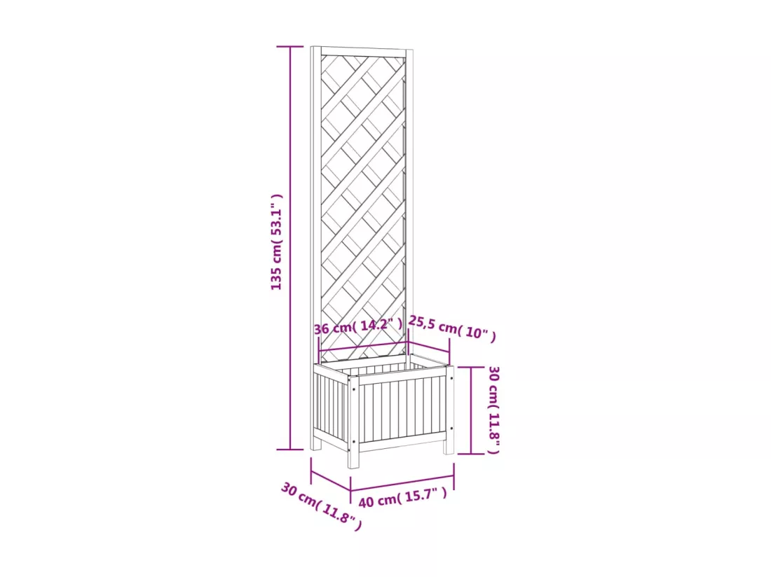 Jardinière bac lit surélevé bois marron 40 x 30 x 135 cm 02_0038335