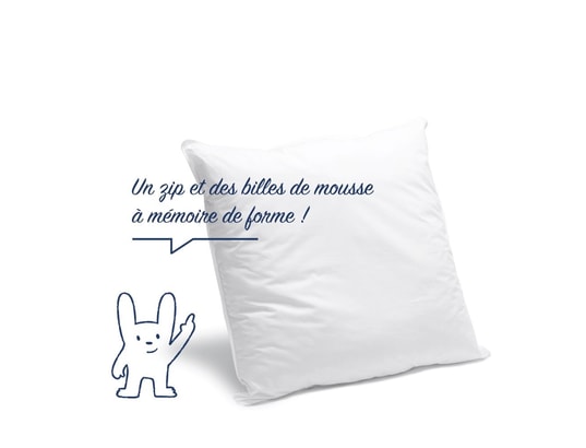 BLEU CALIN - Oreiller carré Oreiller confort ajustable 65x65cm - le mémoire de forme mix...