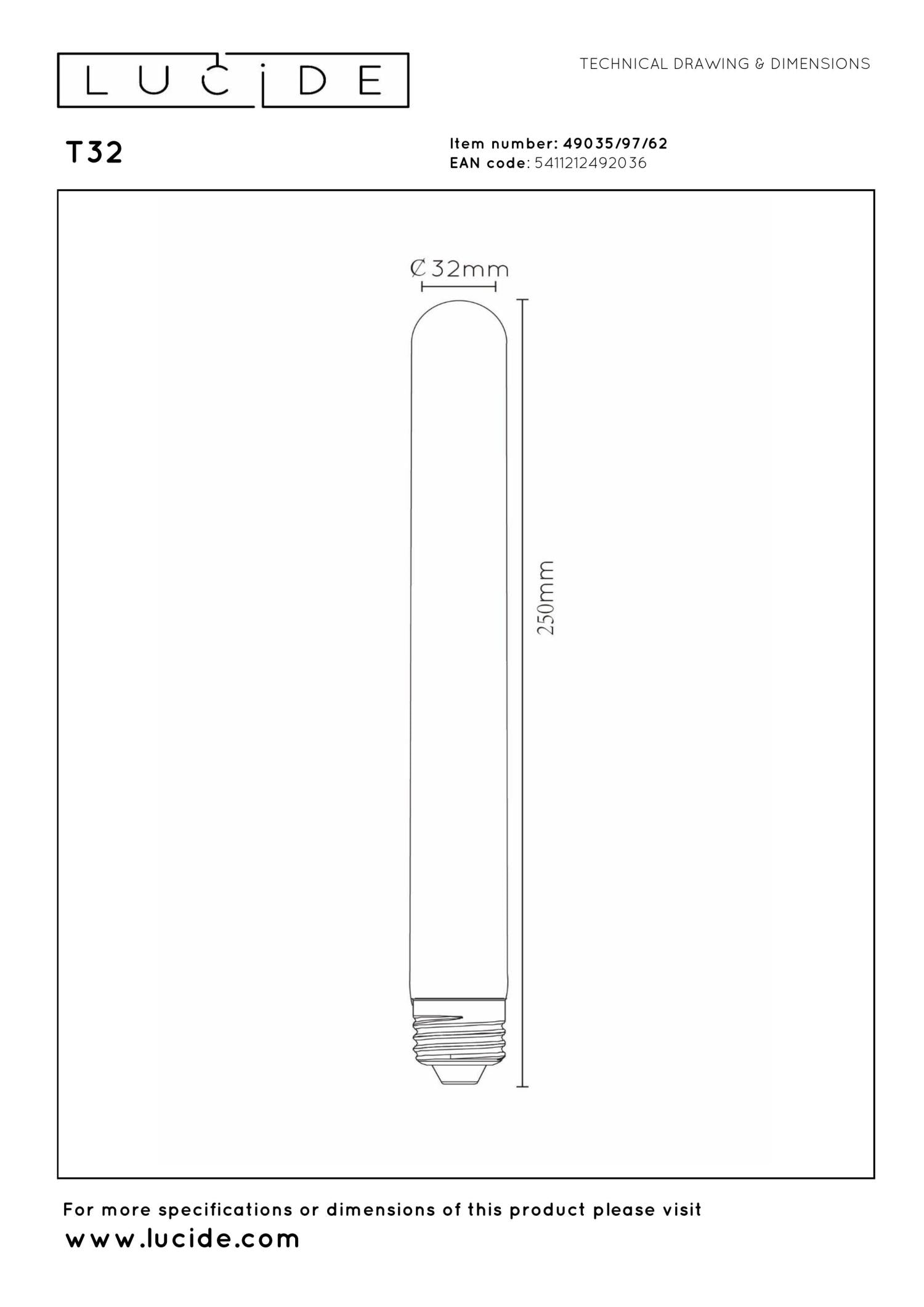Lucide T32 Filament lamp - Amber