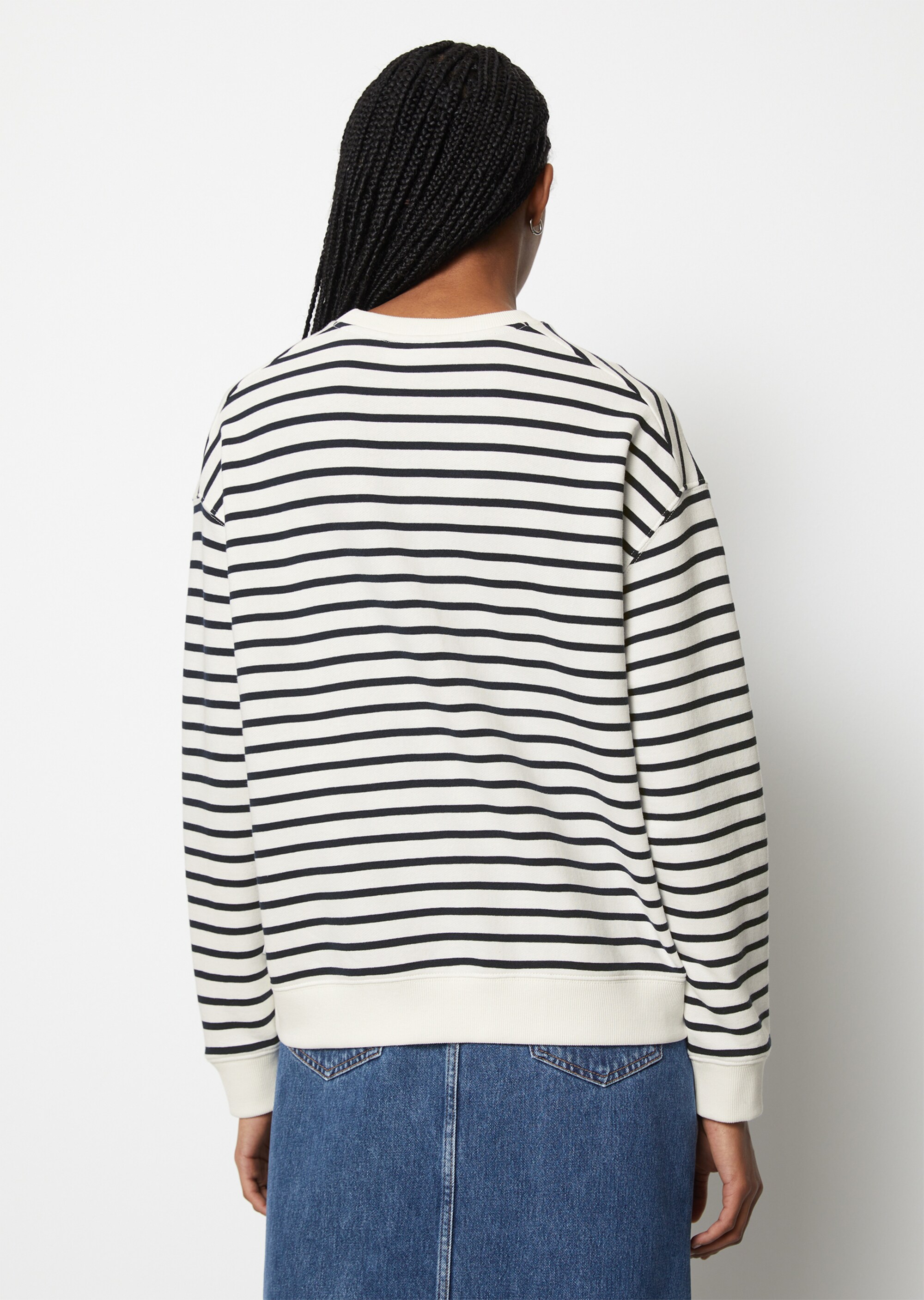 Geringeltes Sweatshirt oversizeaus reinem Organic Cotton