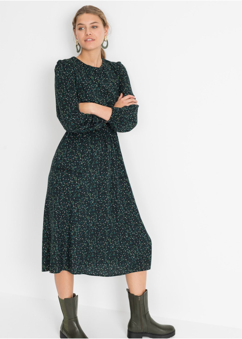 Robe midi à imprimé floral