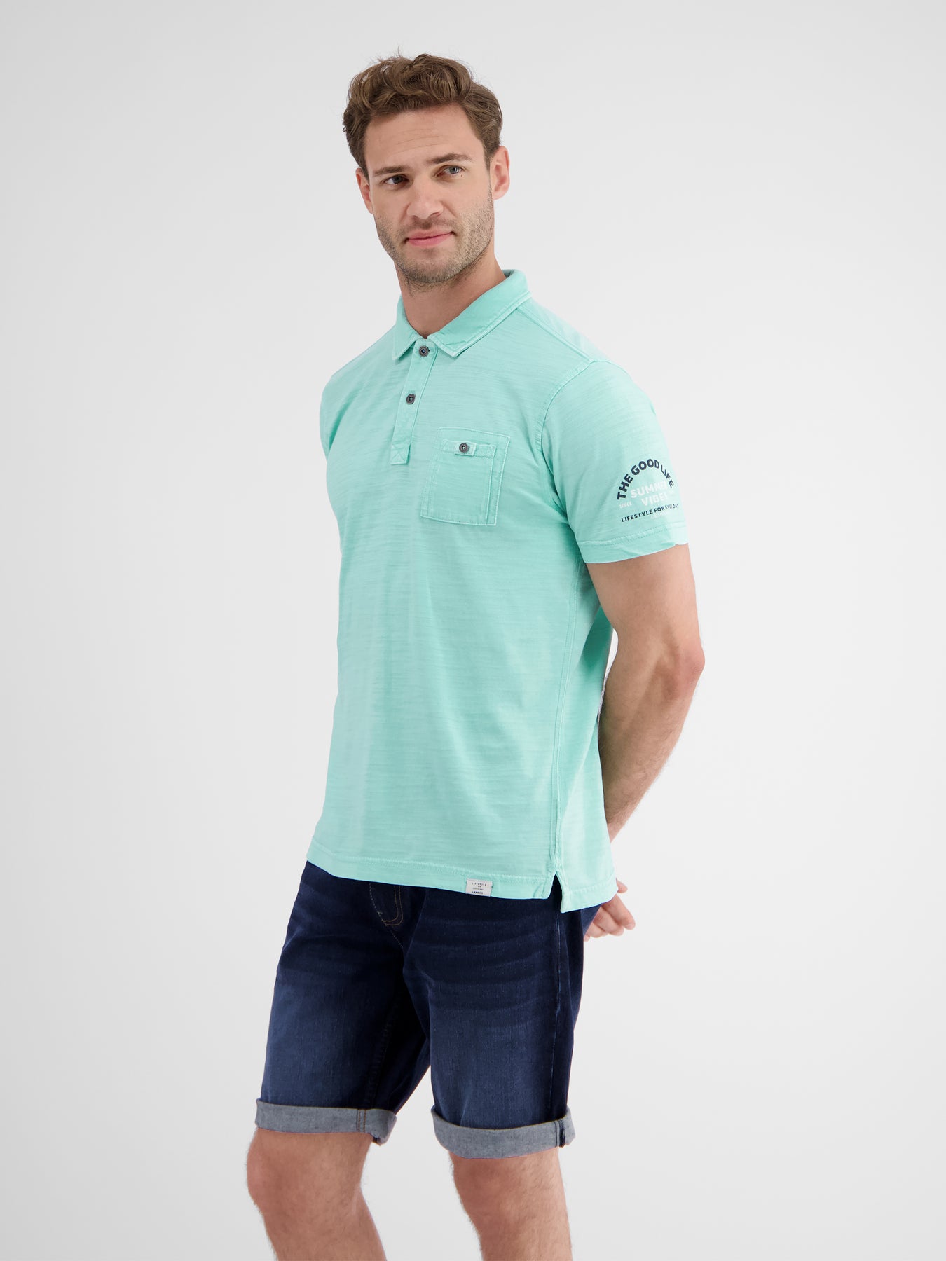 Poloshirt in weicher, gewaschener Jerseyqualität