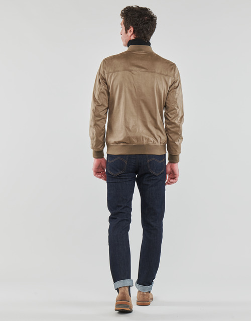 Guess - FAUX SUEDE HOODED BOMBER - Beige