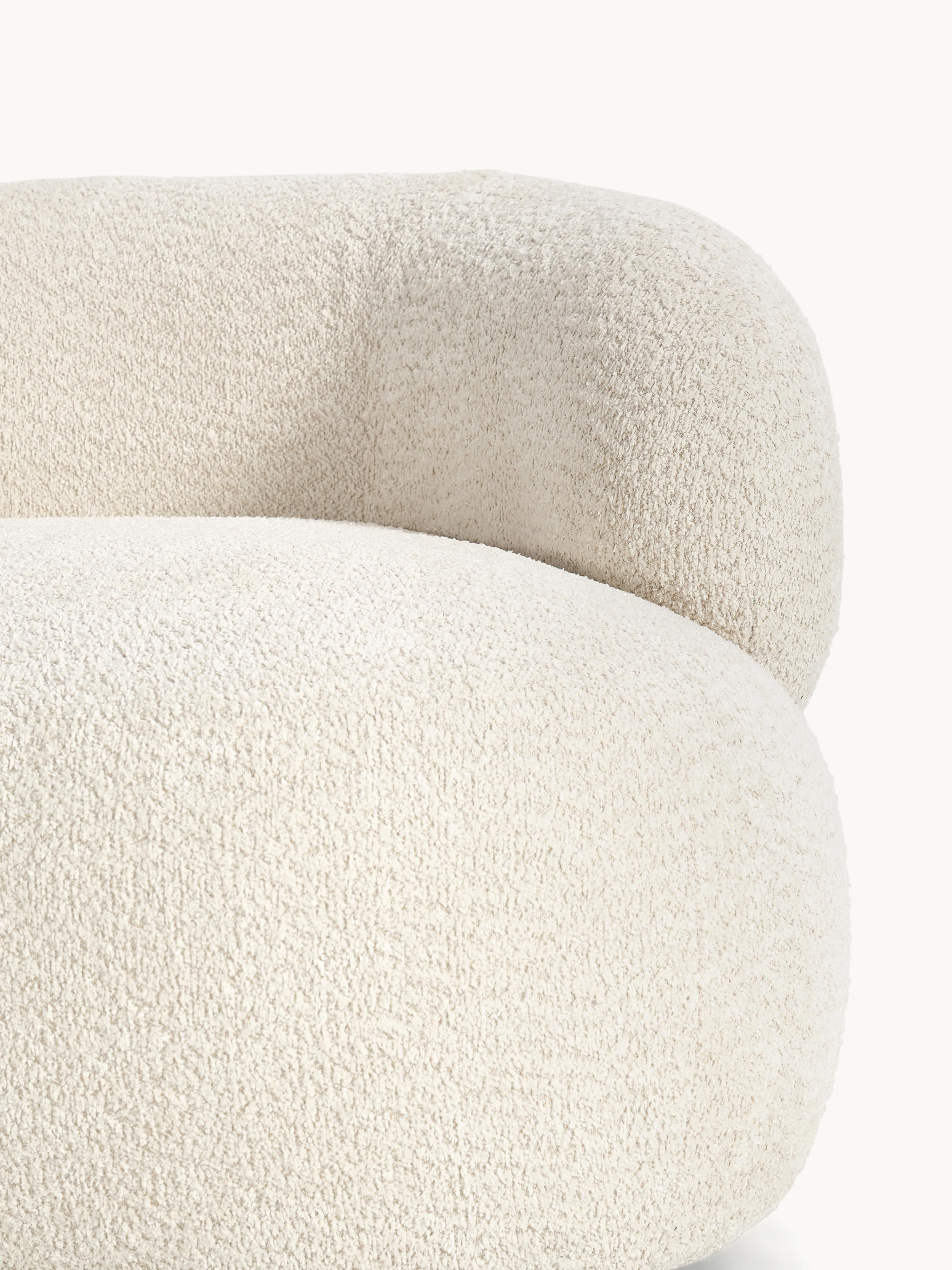 Loungefauteuil Alba uit teddy-bouclé