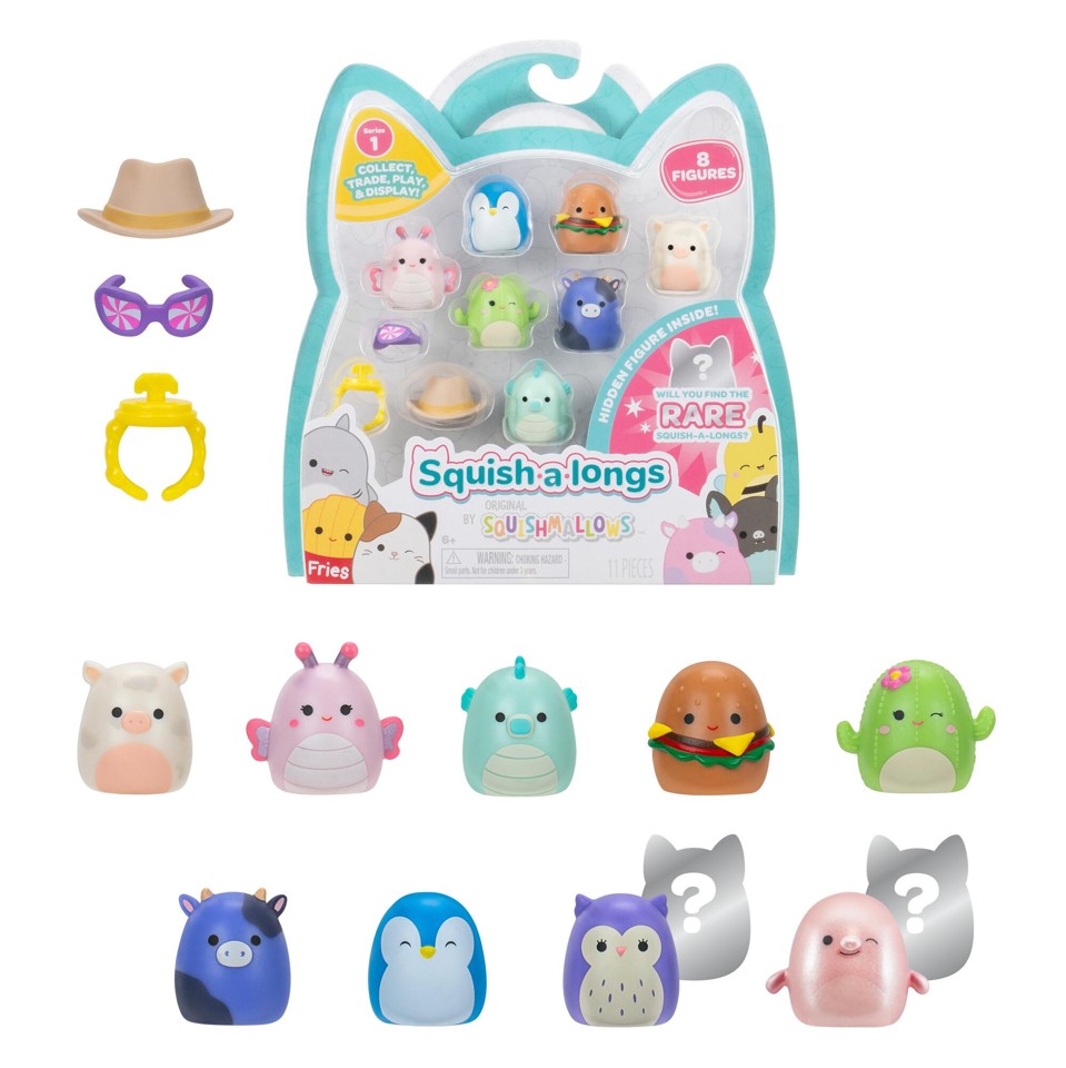Squishalongs - 2,5 cm 8 Pack Asst