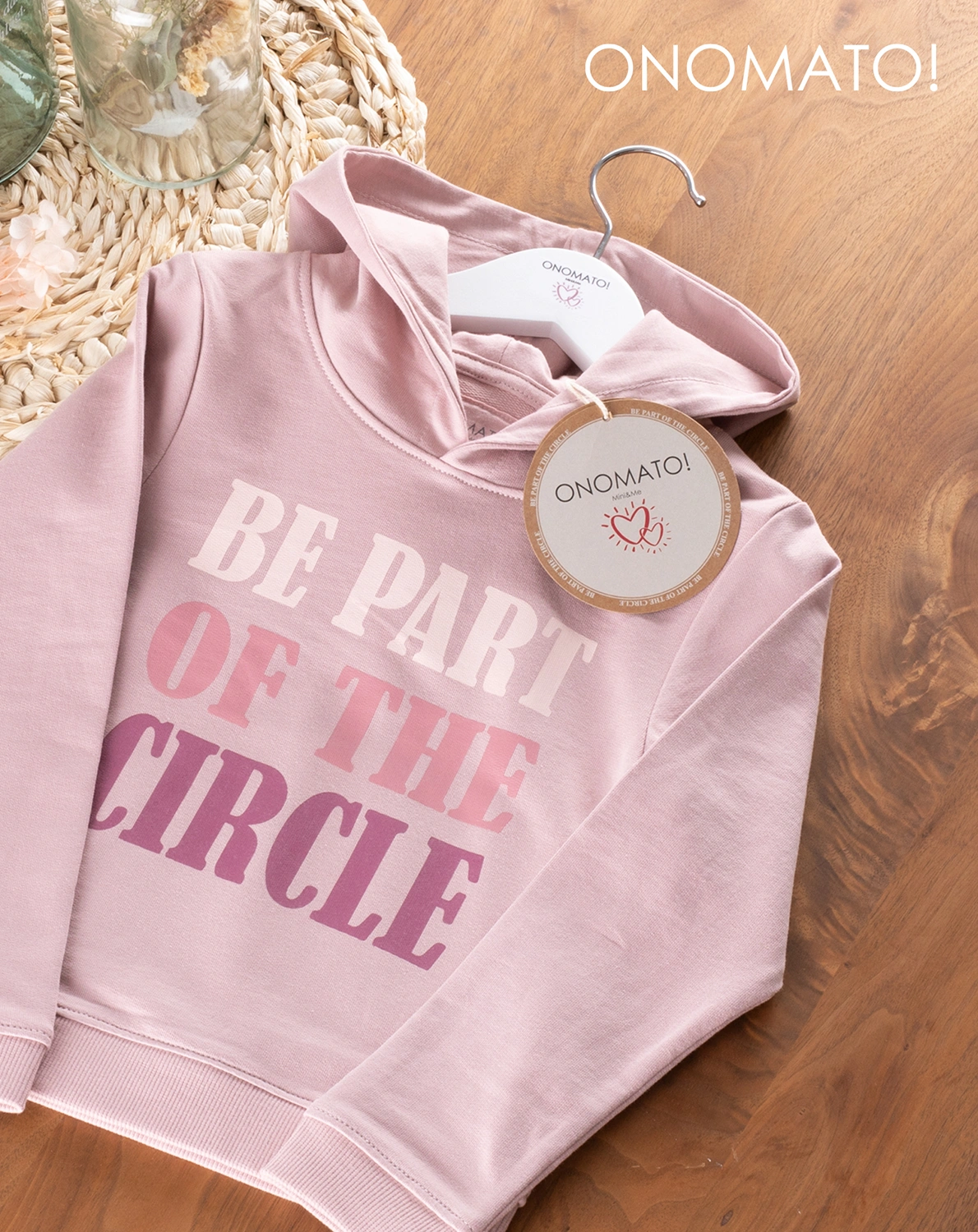 Kapuzen-Sweatshirt BE PART OF THE CIRCLE in burnished lilac