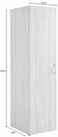 Kledingkast - Wit - Aluminiumkleur Grepen - 50x54x185 cm
