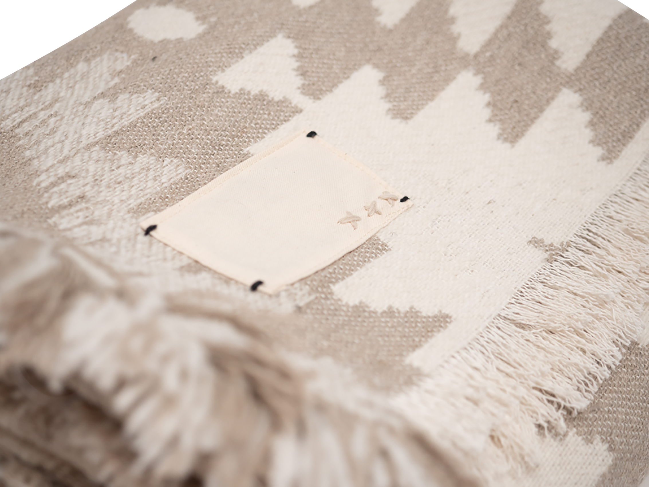 Plaid 140x200cm en laine mélangée | Beige
