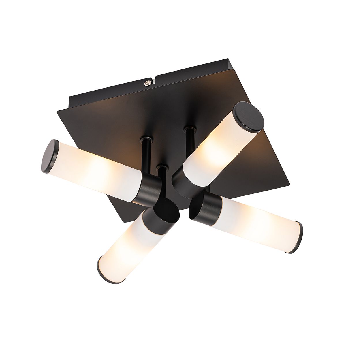 Moderne badkamer plafondlamp zwart 4-lichts IP44 - Bath
