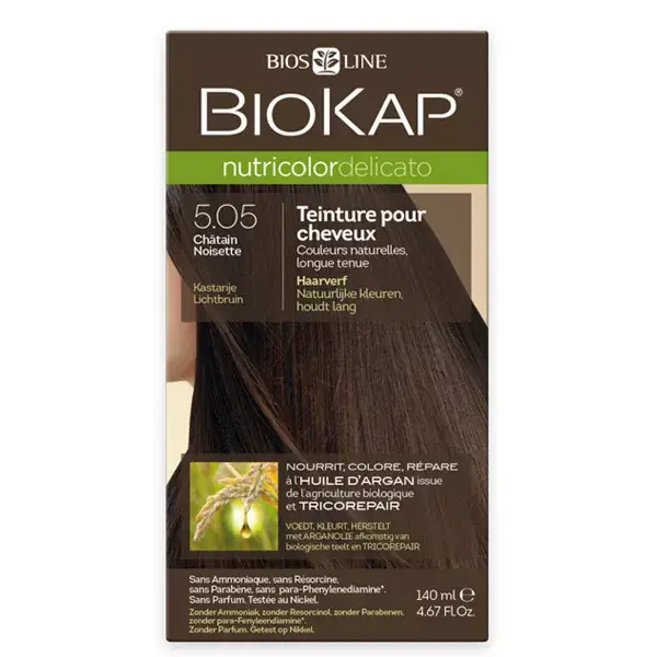 Biokap Nutricolor Delicato Tintura Capilar 5.05 Castanho Avelã 140ml
