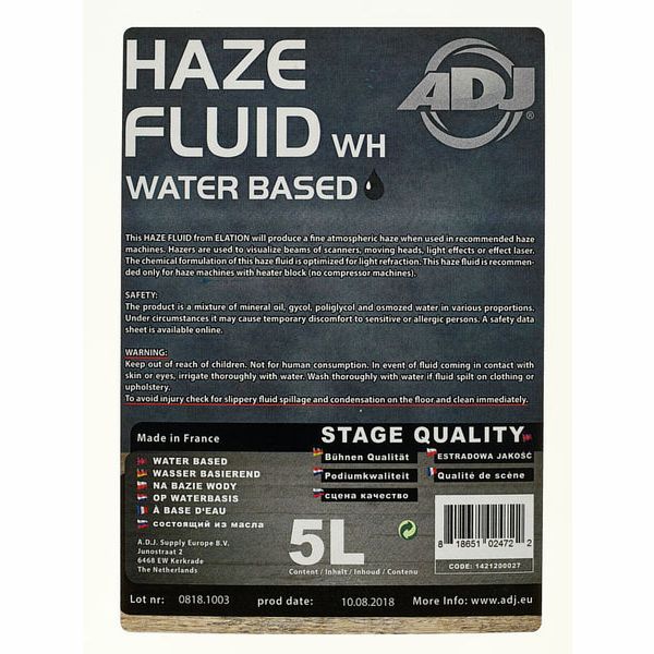ADJ Haze Fluid water based 5l