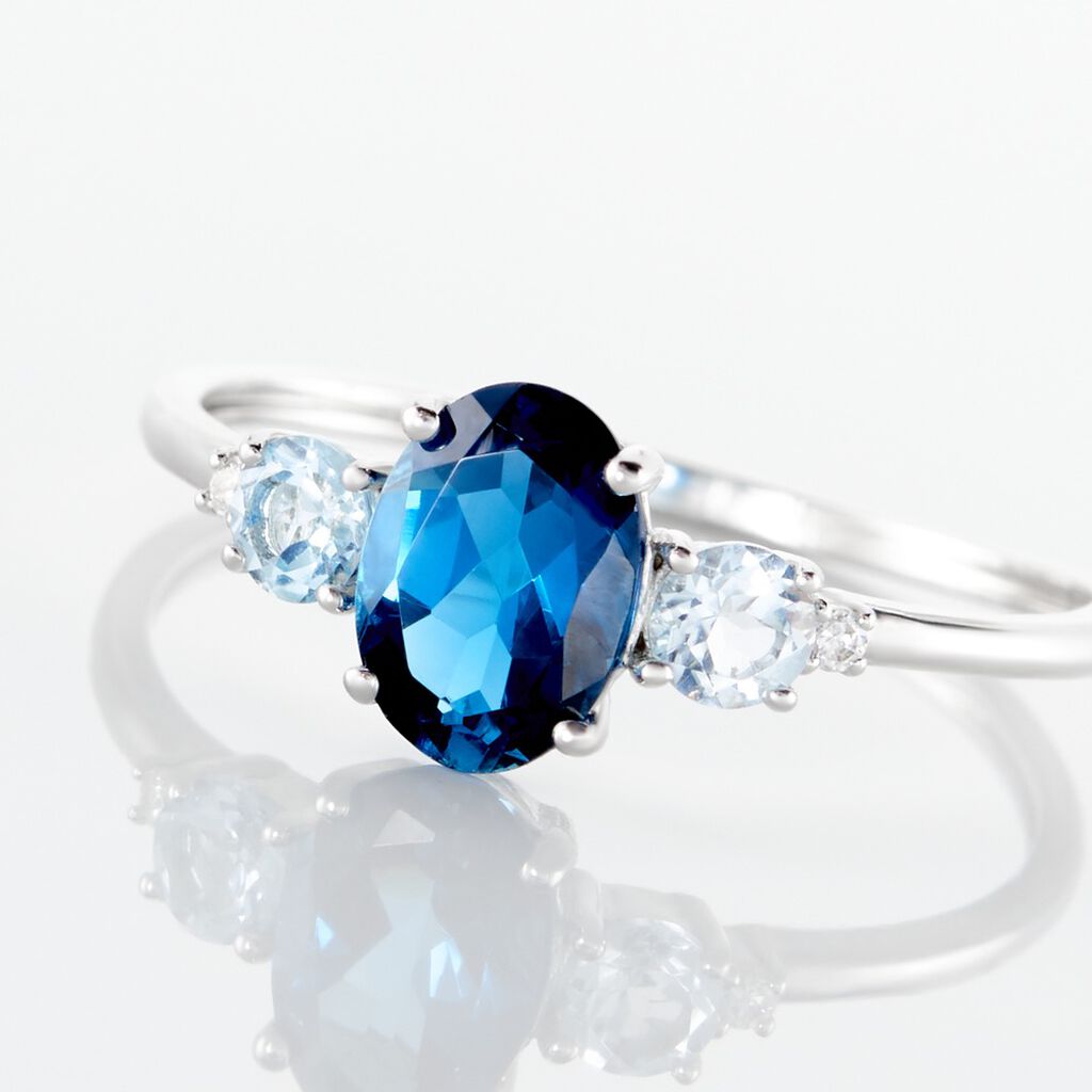 Bague Balthasar Or Blanc Topaze Topaze Oxyde