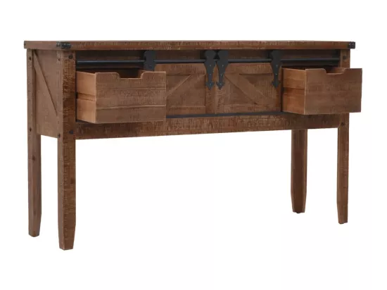 Table console Bois massif de sapin 131 x 35,5 x 75 cm Marron