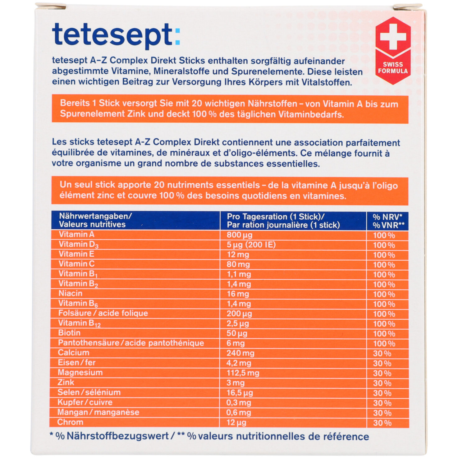 Tetesept A-Z Complex Direkt 20 Sticks