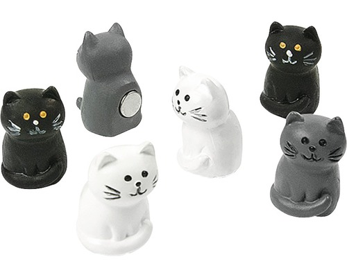 Decoratieve kattenmagneten, set van 6
