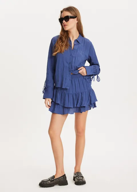 Skort met ruffles blauw (BLW.D)
