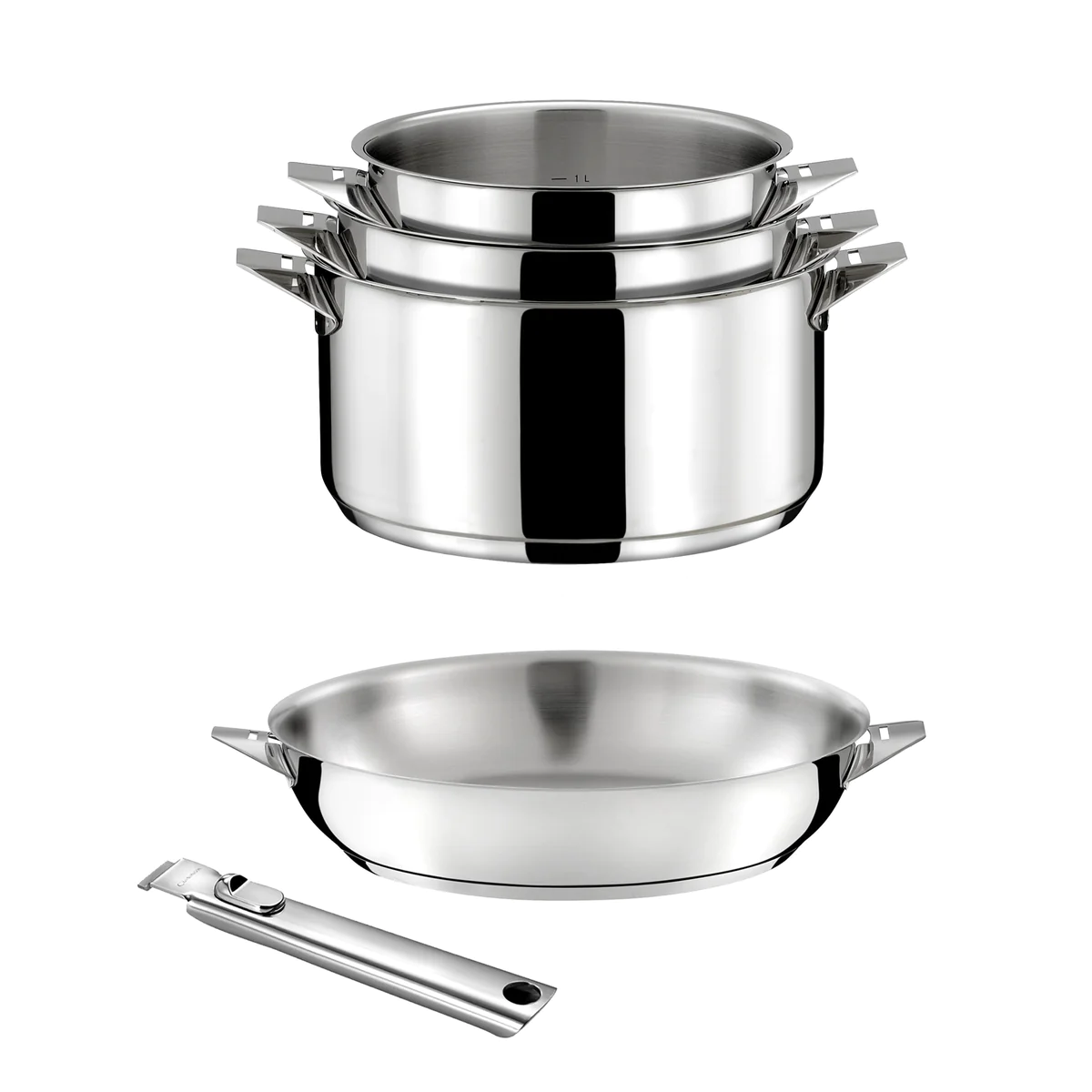 Eclipse - Lots 5 pièces - Casseroles 16, 18 et 20cm, Poêle 24cm inox e