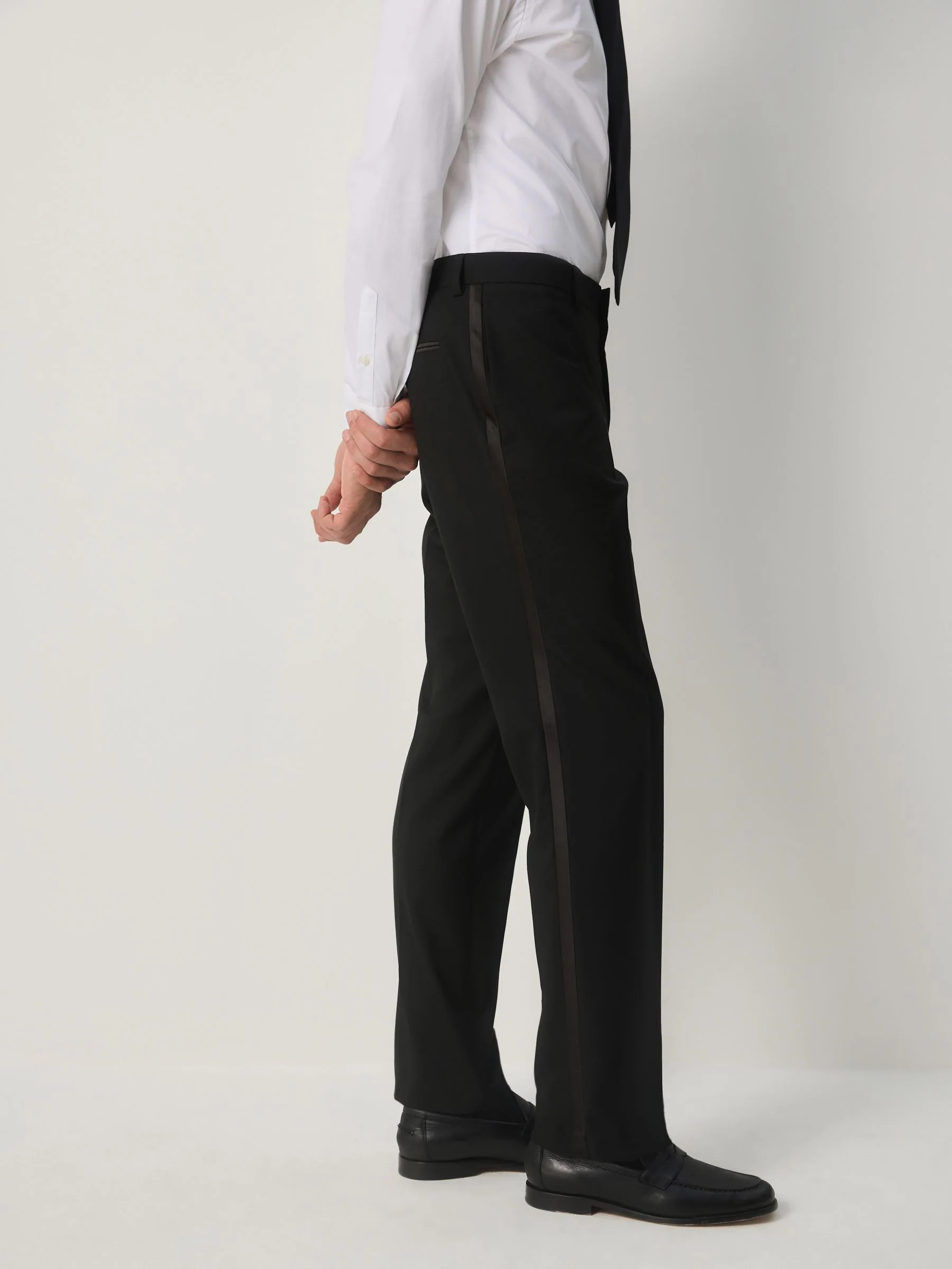 Zwart - Tailored Fit Tuxedo Suit Trousers
