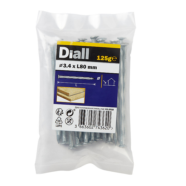 Clous torsadés en acier galvanisé 3,4x80 - 125g