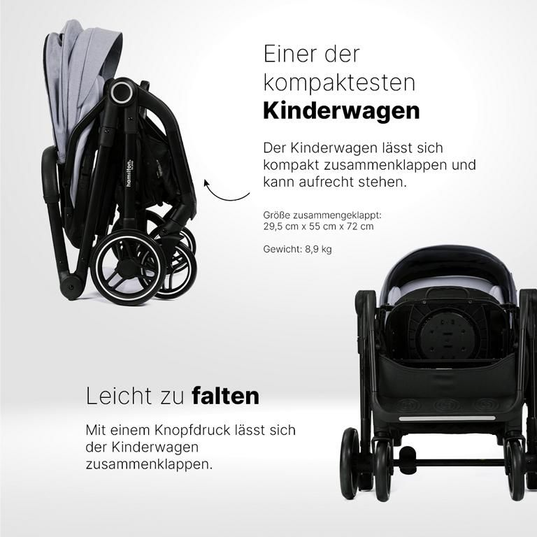 Hamilton by Yoop T1 Kinderwagen – Premium Buggy mit MagicFold™ 360Grad drehbar