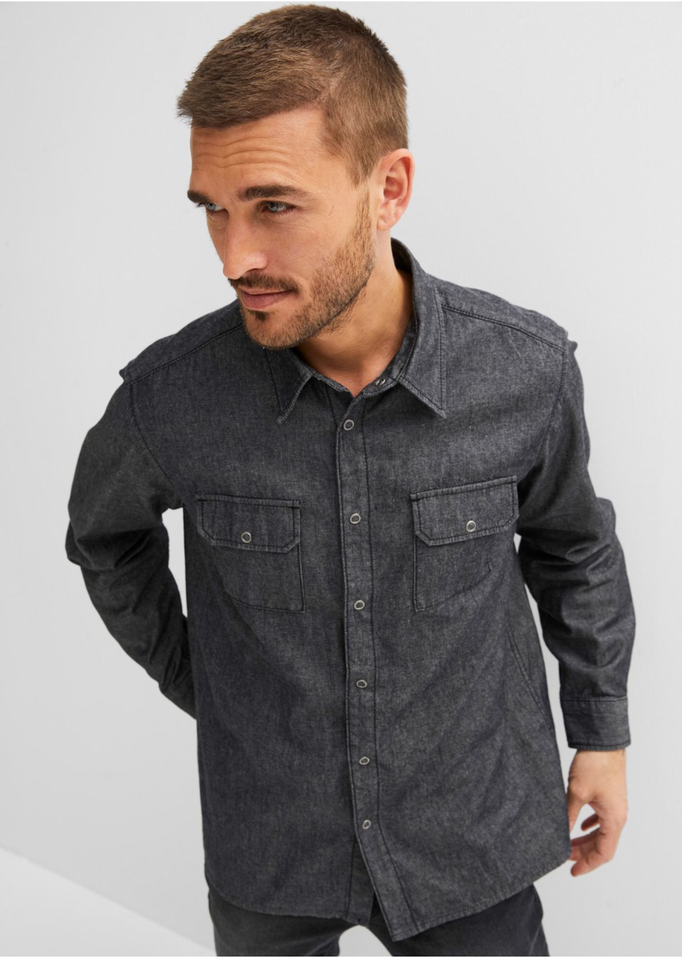 Chemise en jean, manches longues