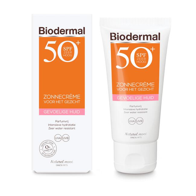 Biodermal Zonnecrème voor het Gezicht Gevoelige Huid SPF 50+ 50 ML