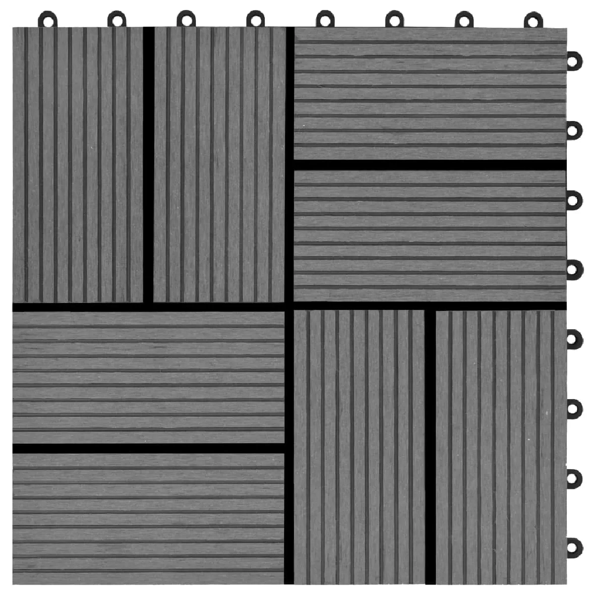 vidaXL Carreaux de terrasse WPC 30 cm Gris