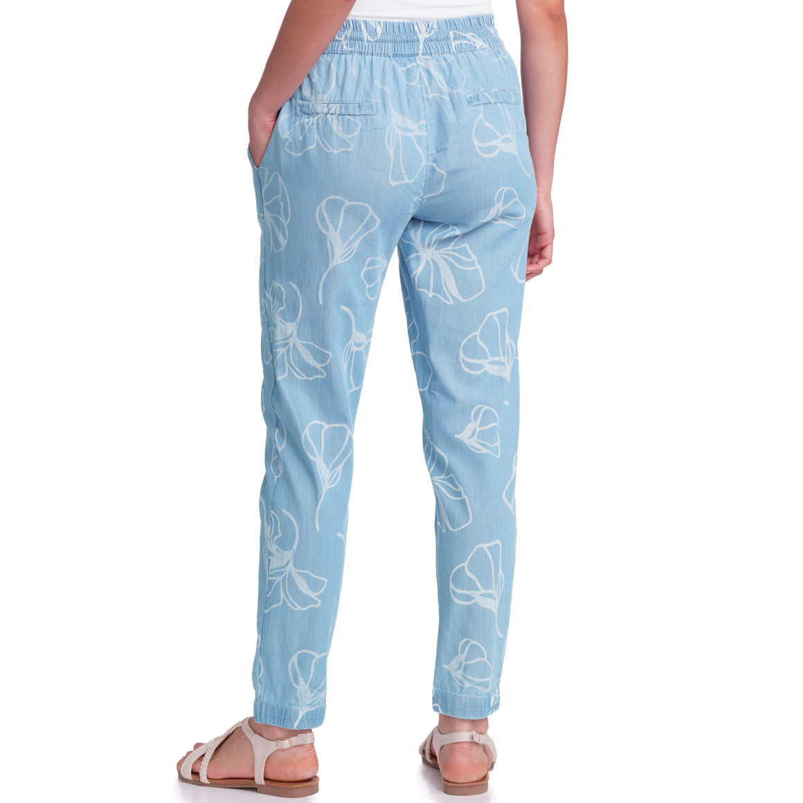 Damen Jogpants in Denim-Optik hellblau