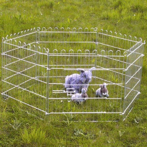 gaiola de coelho de metal prateado
