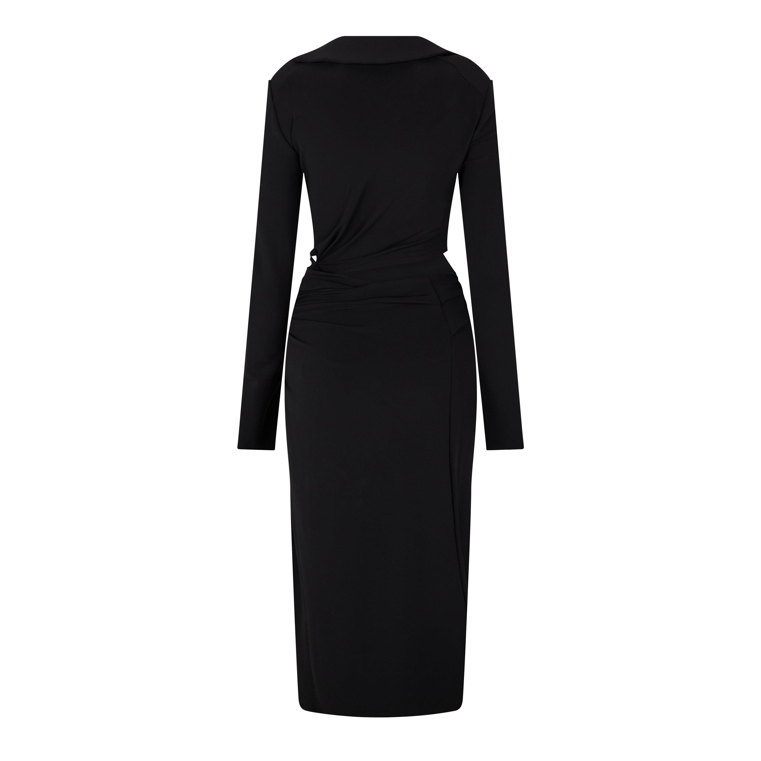 Off White Vi Crepe Draped Midi Dress