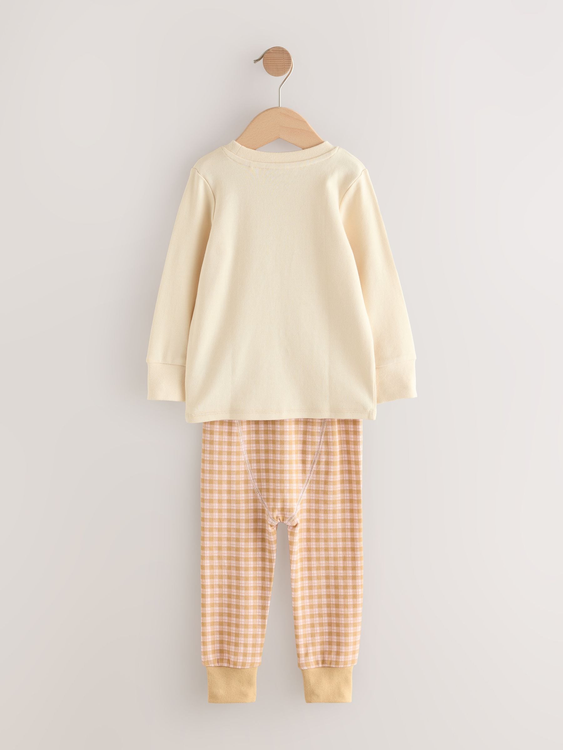 Roze/crème met konijnenapplicatie - Verpakking van 3 knusse pyjama's (9 mnd-9 jr)