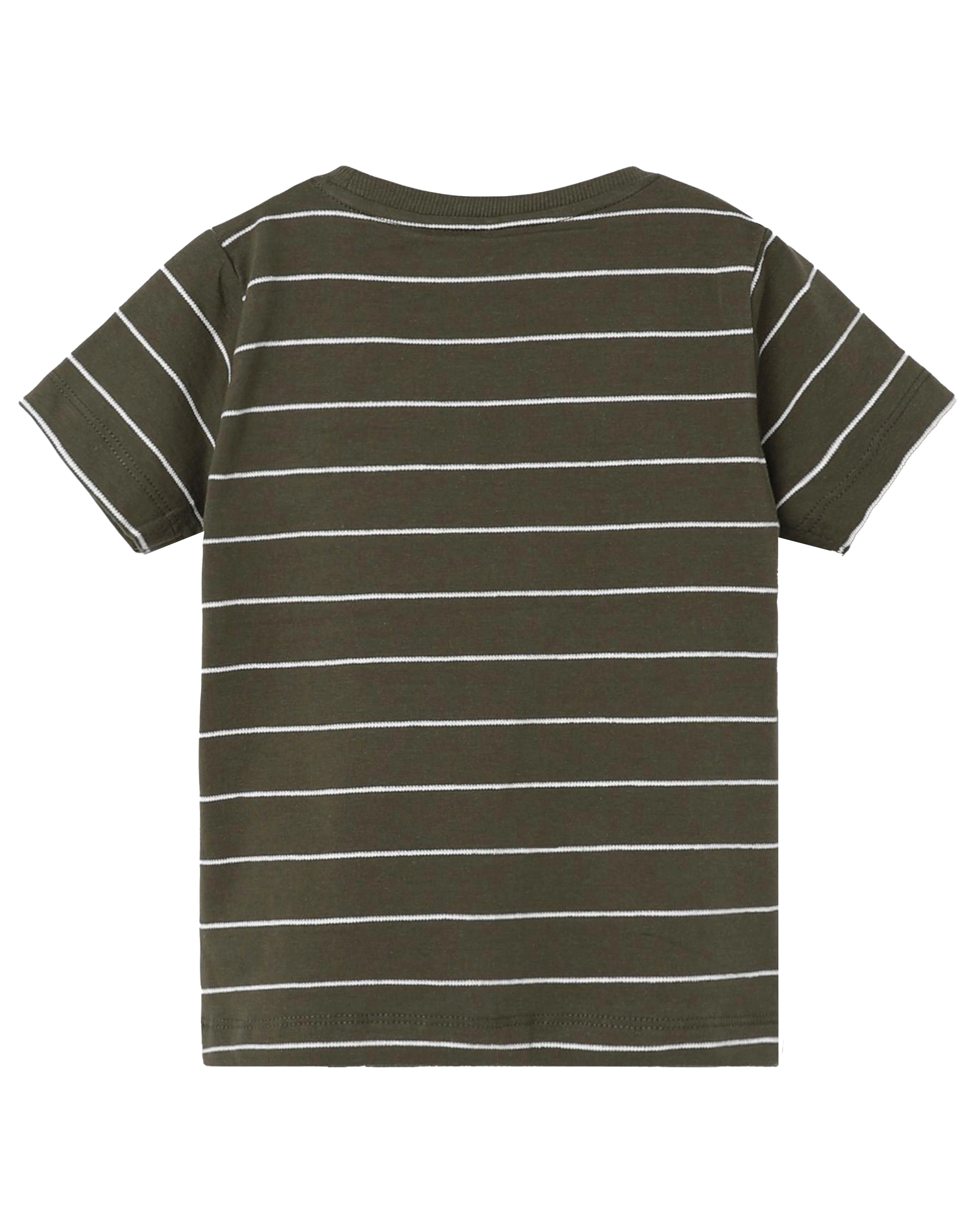T-Shirt NMMVES gestreift in olive night