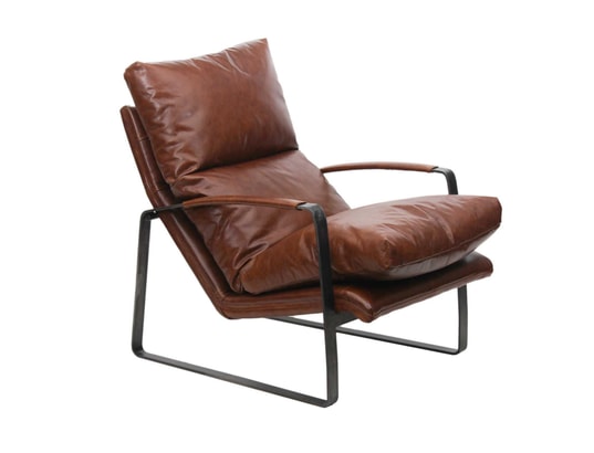 BOIS ET CHIFFONS CONCEPT - Fauteuil en cuir marron damo - mango