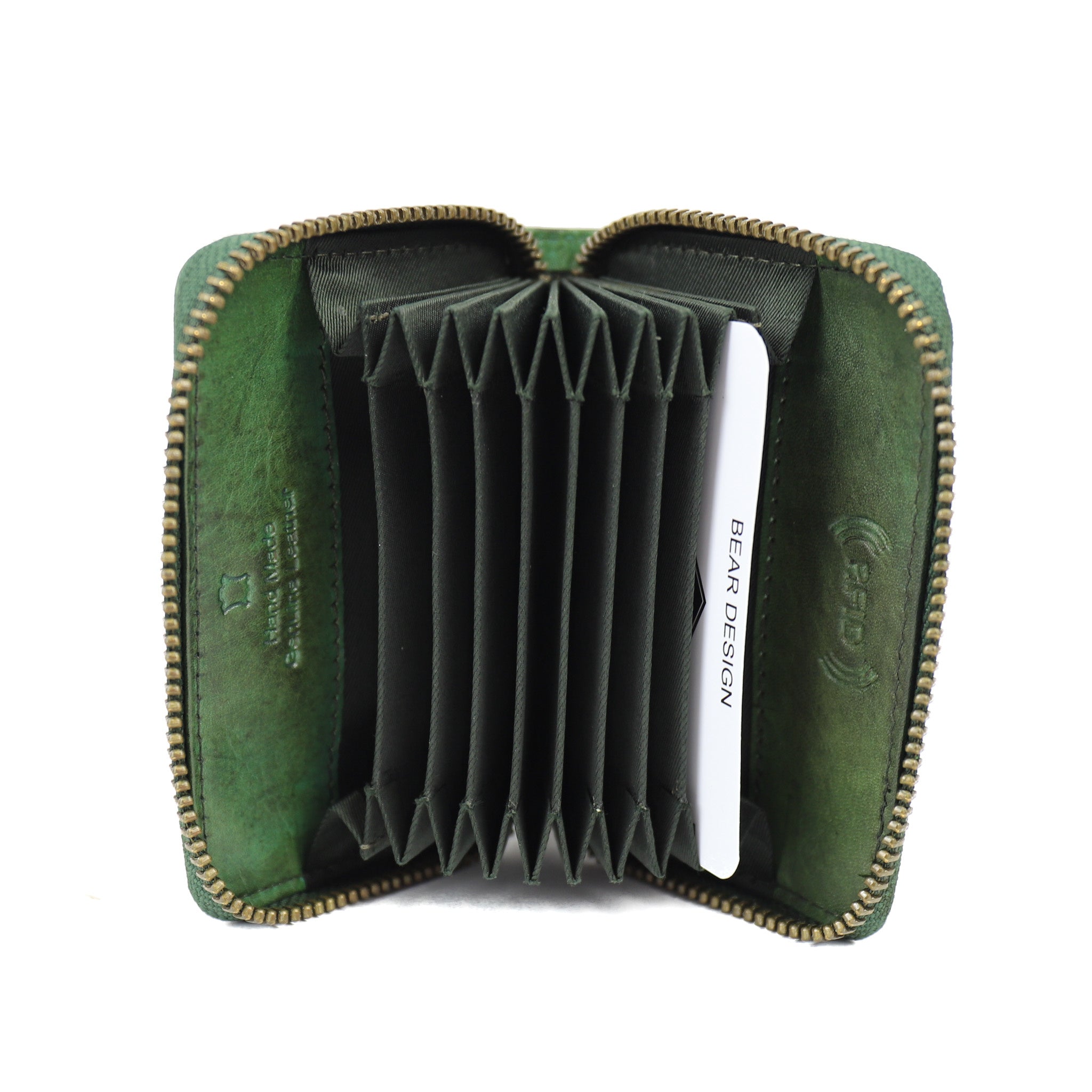 Ritsportemonnee/pasjeshouder 'Rudie' groen Groen