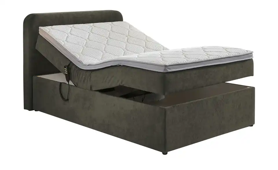 Boxbett elektrisch mit Stauraum Braun 120 cm