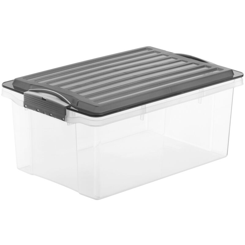 Rotho Stapelbox Compact, 13 l, anthrazit/transparent