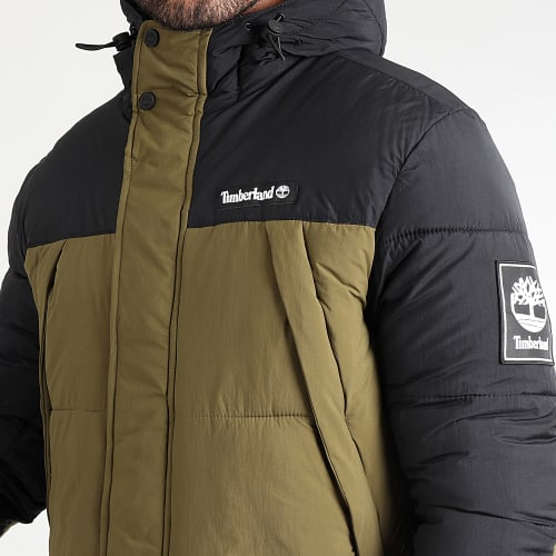 Doudoune Capuche Outdoor Archive A6S41 Vert Kaki Noir