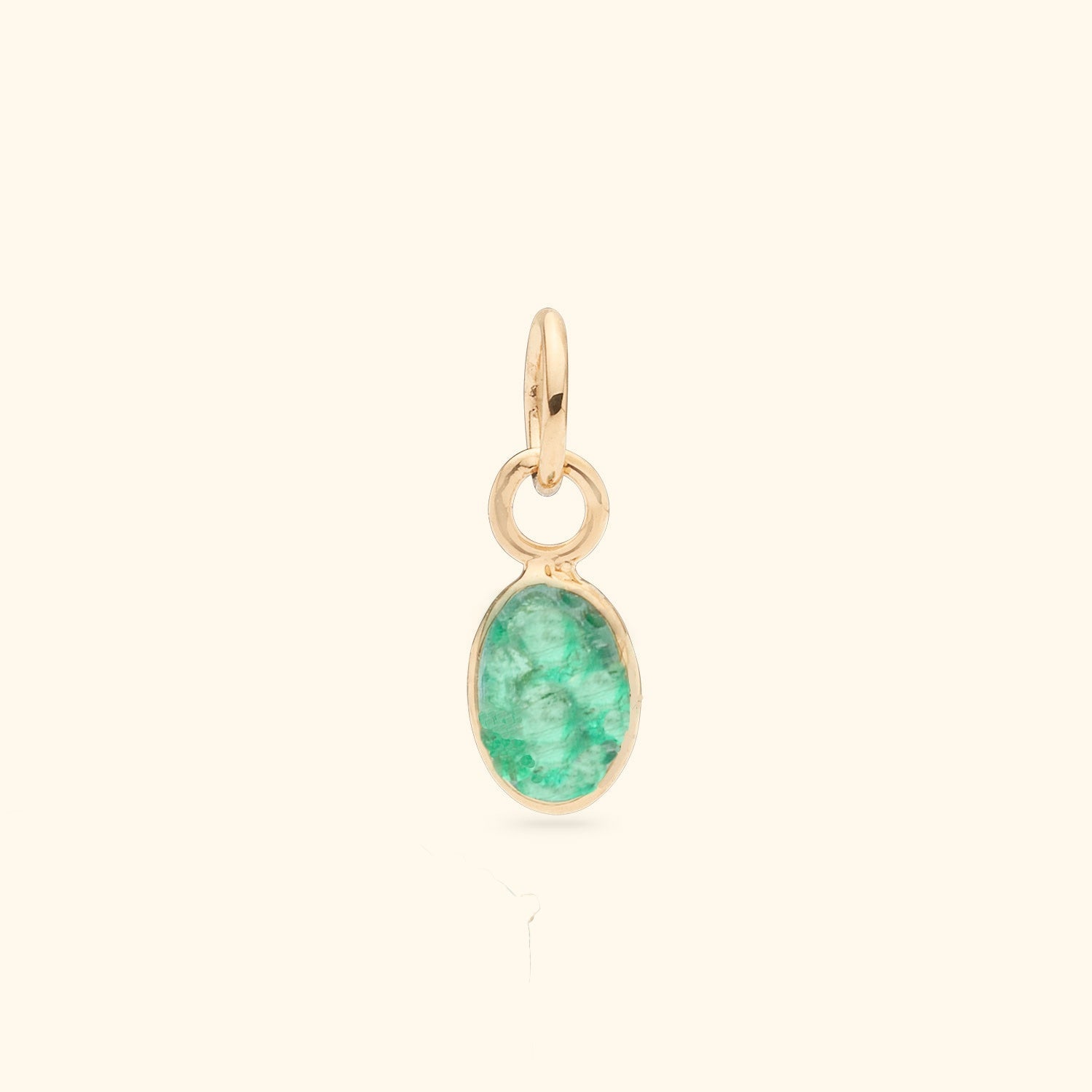 Smaragd Birthstone Hanger Mei | 14K Goud