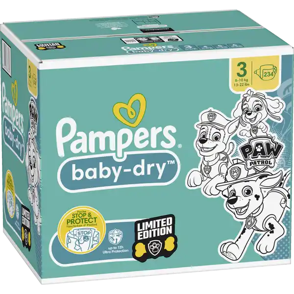 Baby dry Windeln Gr.3 Midi (6-10 kg) Monatsbox Paw Patrol