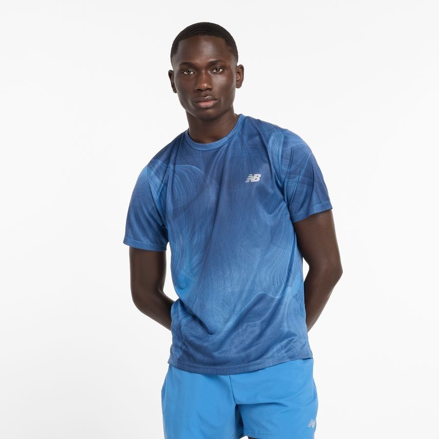 New Balance T-shirt d'Entraînement Athletics Printed - Bleu