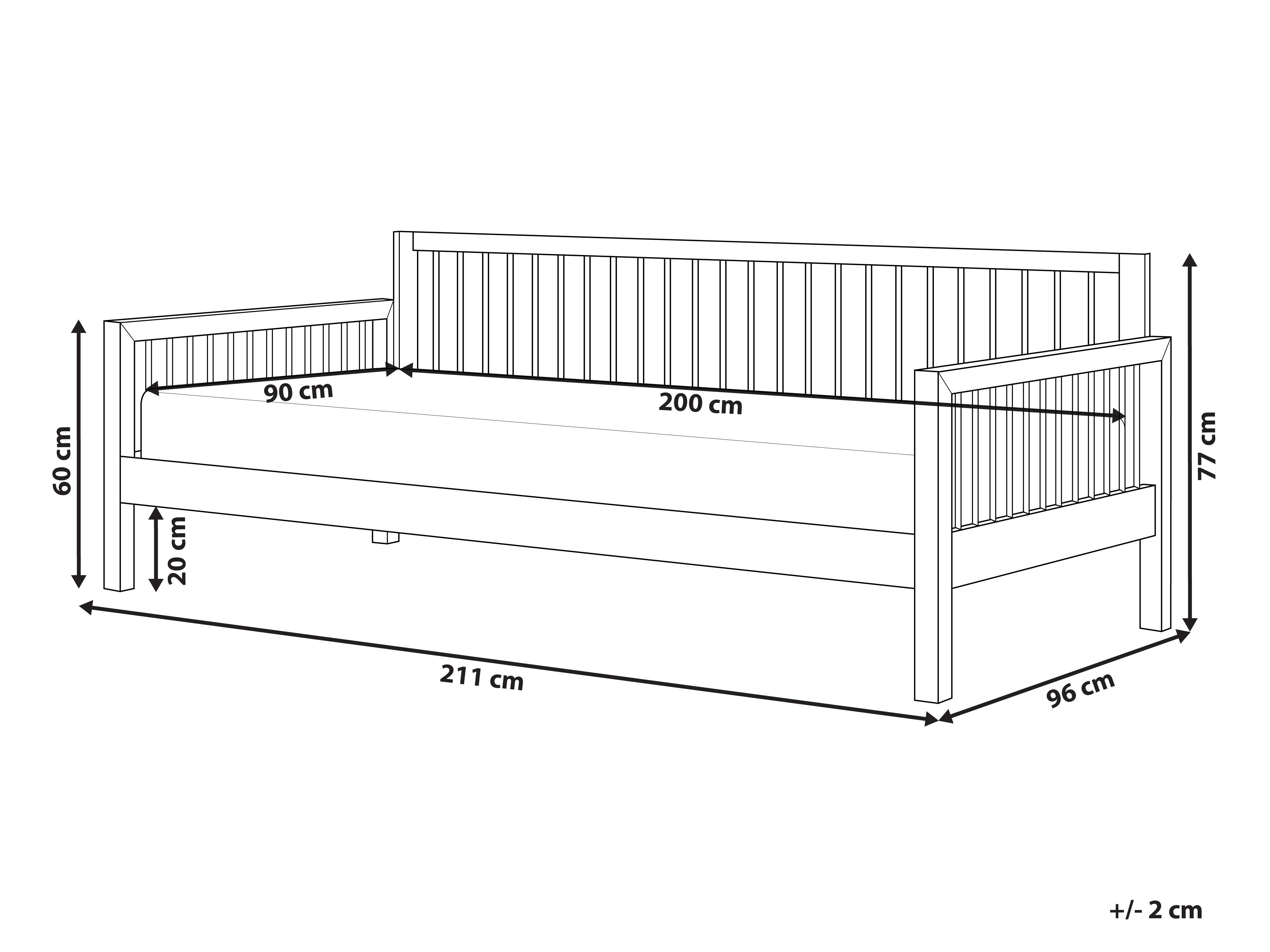 Bedbank Hout TRICOT 90 x 200 cm Lichtbruin