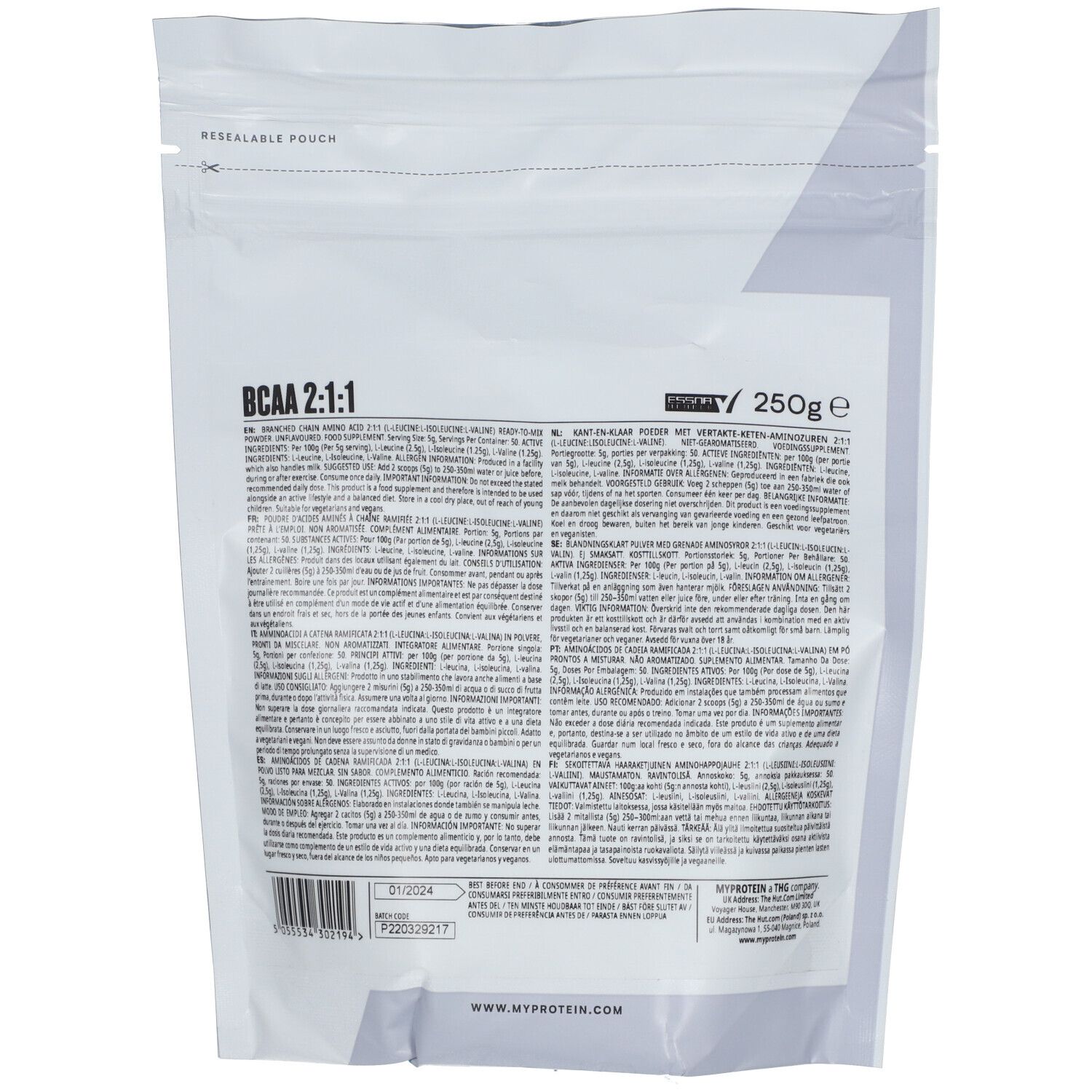 MyProtein Essentielle Aminosäuren BCAA 2:1:1